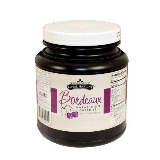 Royal Harvest Bordeaux Maraschino Cherries with Stem, 0.5 Gallon