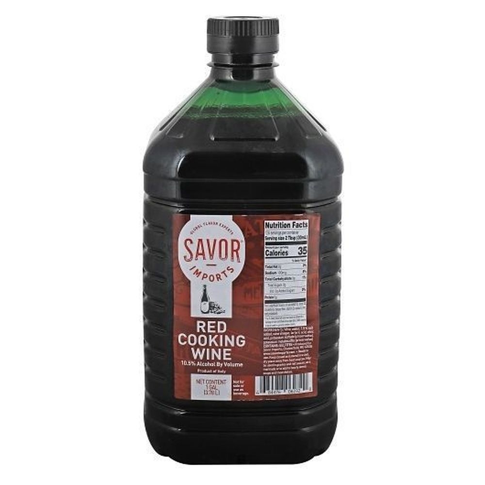 Savor Imports Red Genuine Italian 10.5 Percent Alcohol Cooking Wine, 1 Gallon -- 4 per case