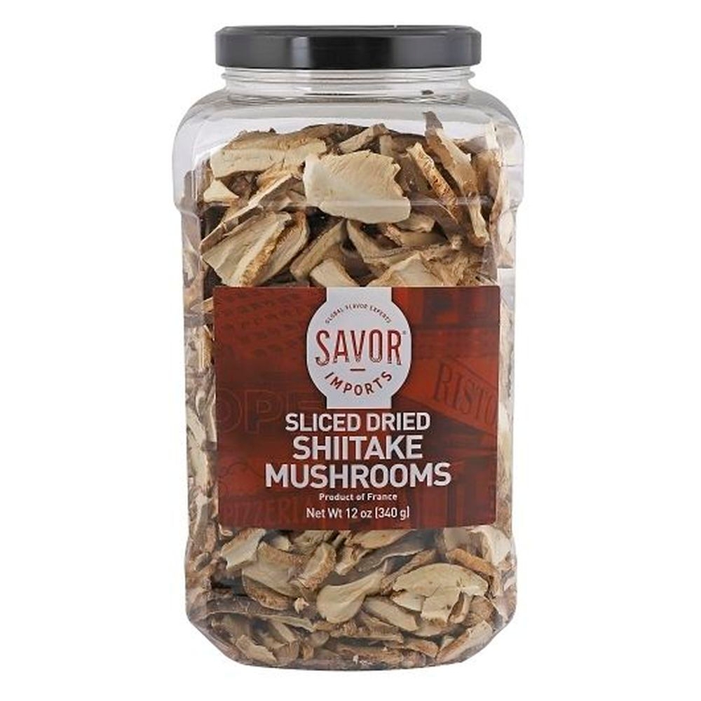Savor Imports Sliced Dried Shiitake Mushrooms, 12 Ounce - 6 per case