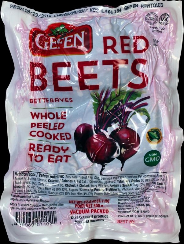 Gefen Whole Cooked Red Beet Vacuum Pack, 17.6 Ounce -- 12 per case
