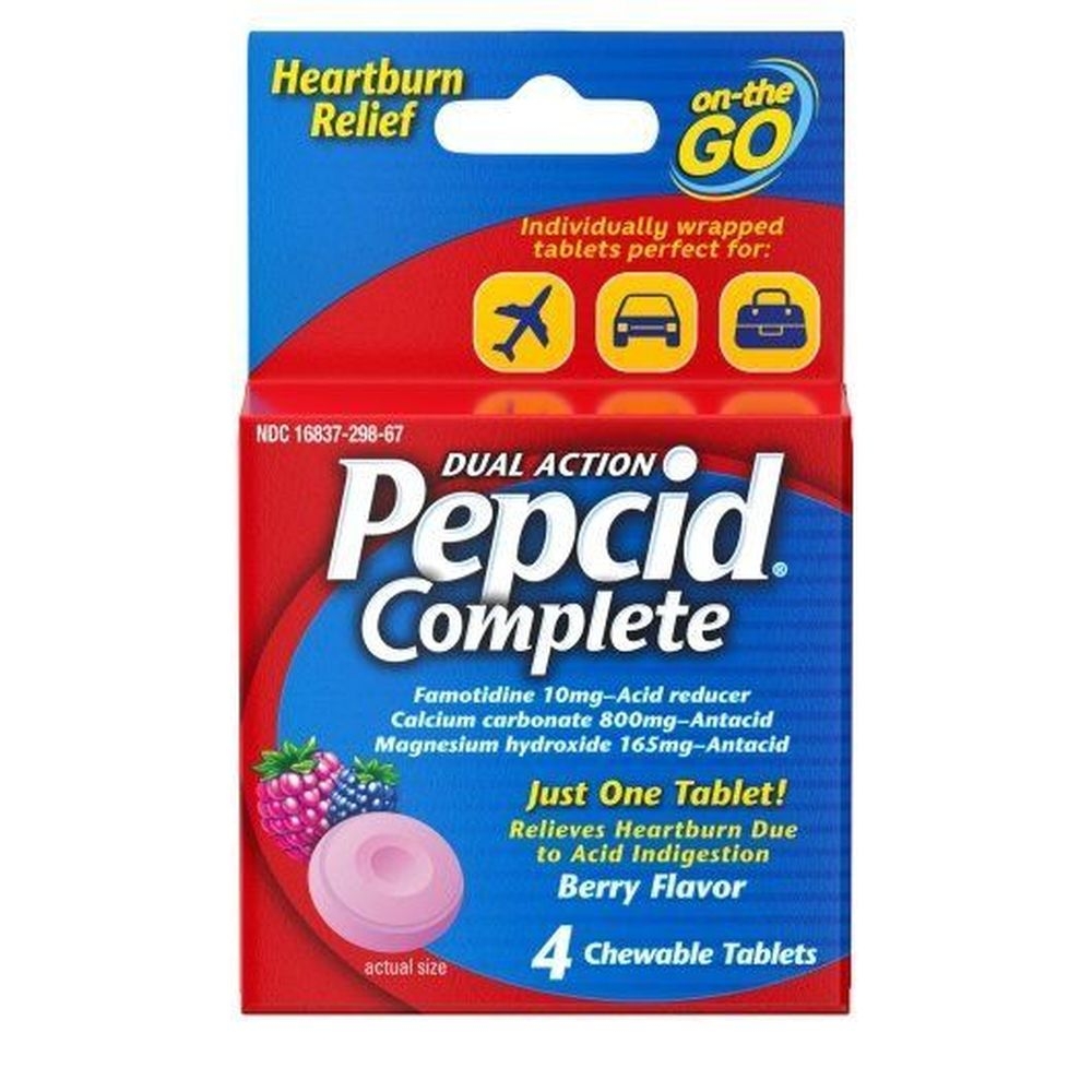 Pepcid Berry Flavor Chew Tablet, 4 count -- 72 per case