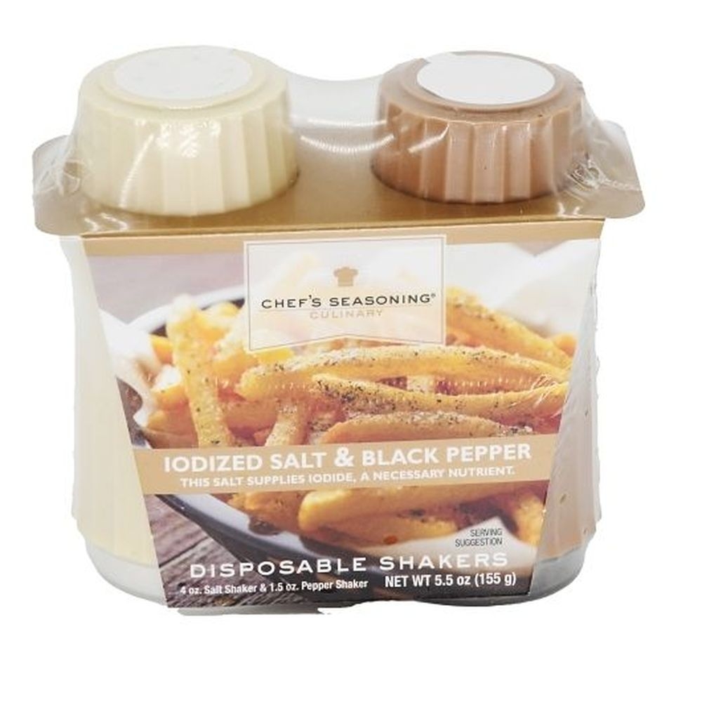 Chefs Seasoning Salt and Pepper Disposable Shaker, 5.5 Ounce -- 12 per case.