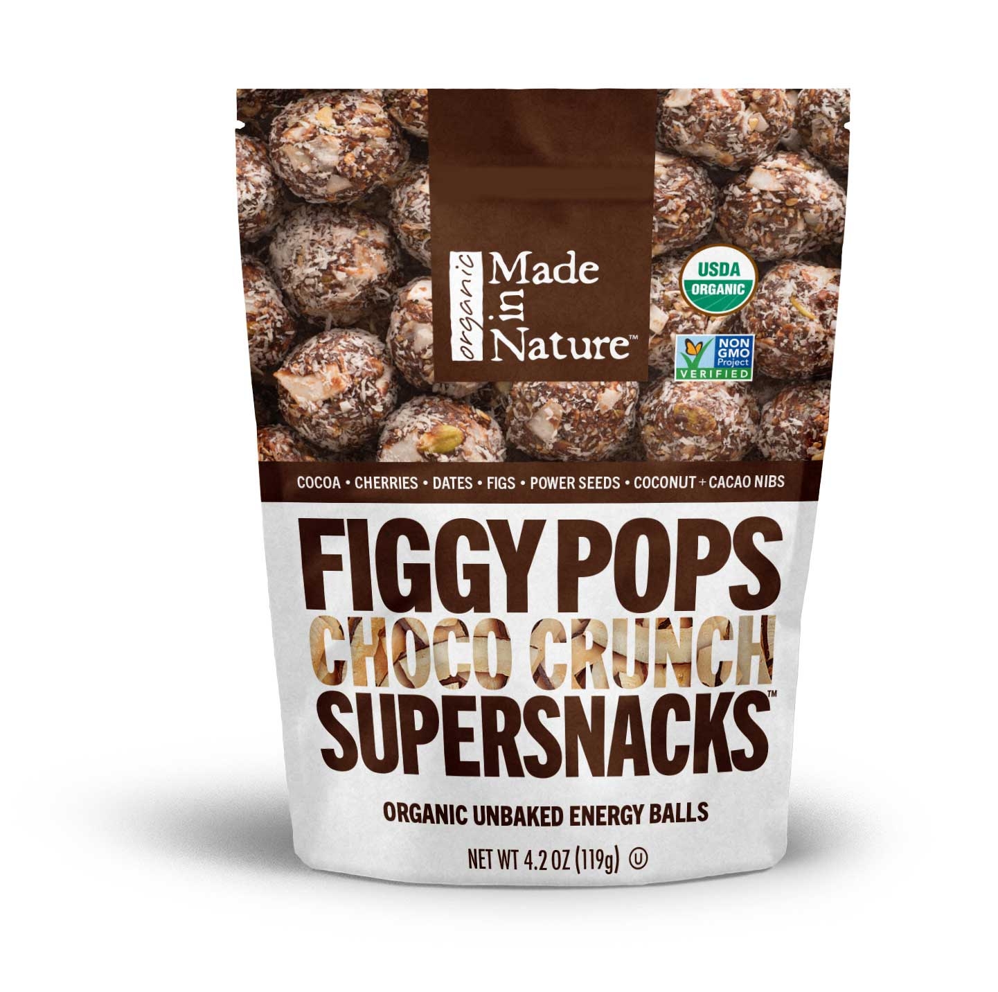Made in Nature Chocolate Crunch Fig Pops, 4.2 Ounce -- 6 per case.