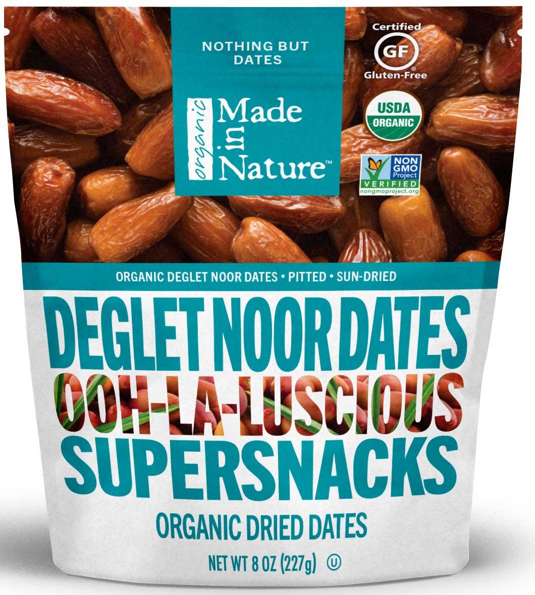 Made in Nature Organic Dried Deglet Noor Dates, 8 Ounce -- 6 per case.