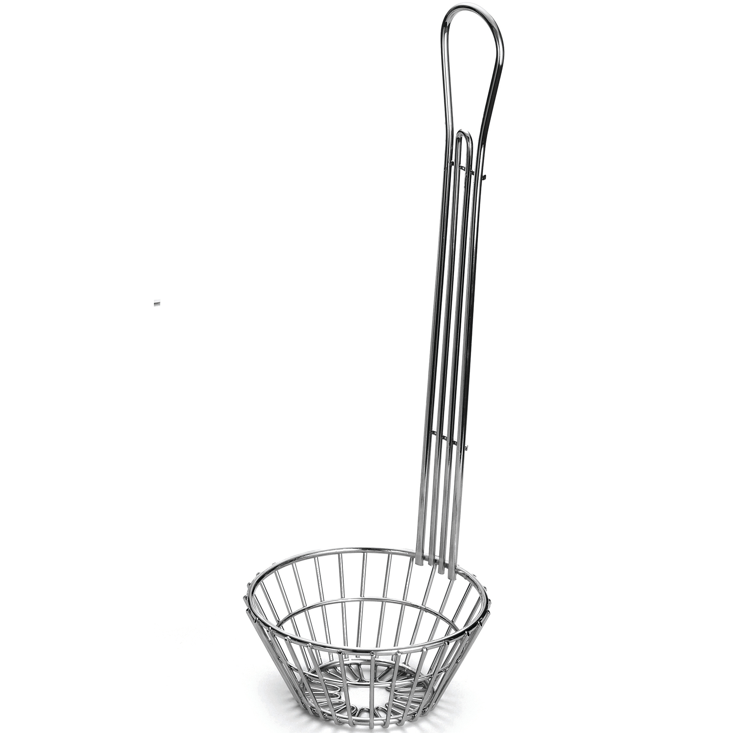Tablecraft Individual Chrome Plated Metal Taco Salad Fry Basket, 15 inch Length