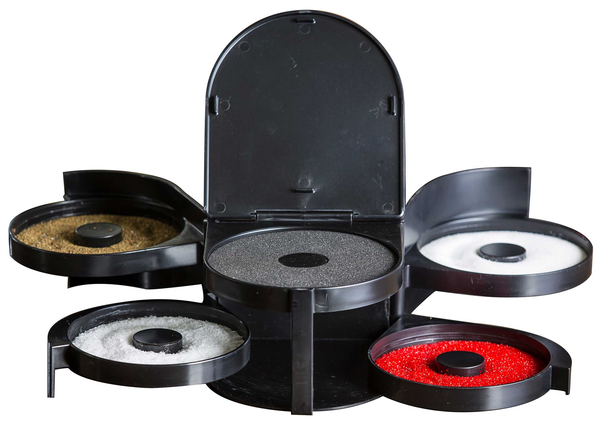 Tablecraft Glass Rimming Station with 5 Swing Out Tray -- 4 per case