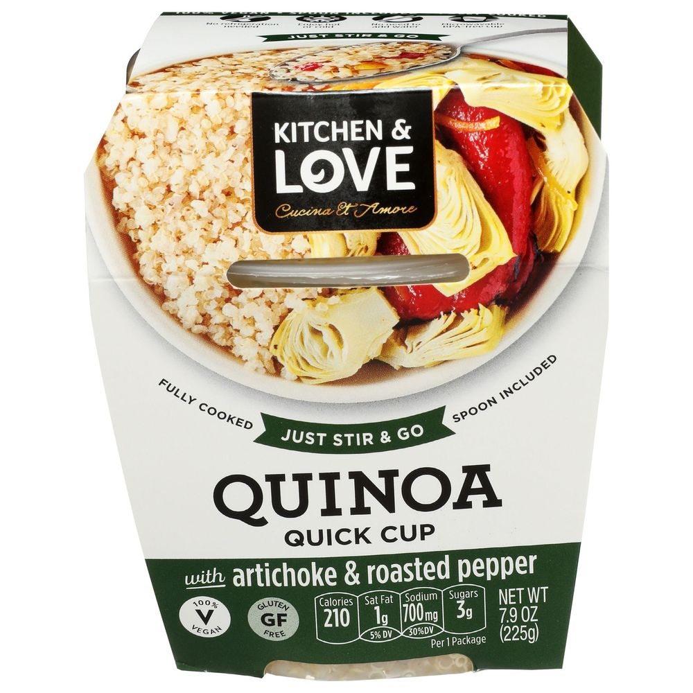 Kitchen and Love Quinoa Quick Cup with Artichoke and Roasted Pepper, 7.9 Ounce -- 6 per case