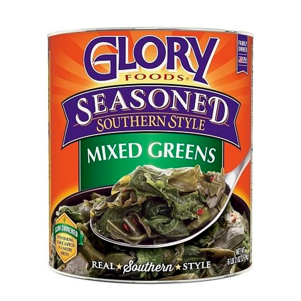 Glory Foods Seasoned Mixed Greens, 6.13 Pound -- 6 per case