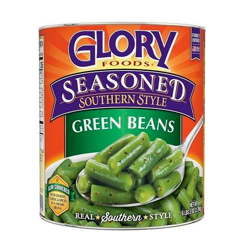 Glory Foods Seasoned Southern Style Green Beans, 98 Ounce -- 6 per case