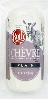 Roth Plain Chevre Goat Milk Cheese Log, 4 Ounce -- 12 per case