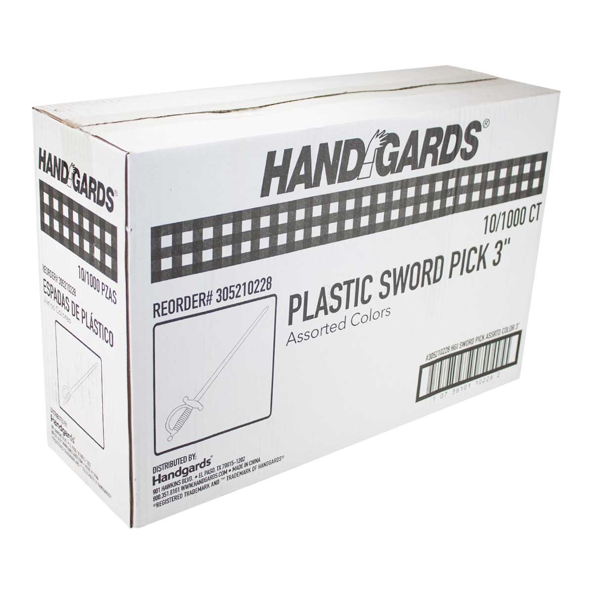Handgards Assorted Color Disposable Plastic Sword Pick, 3 inch -- 10000 per case.
