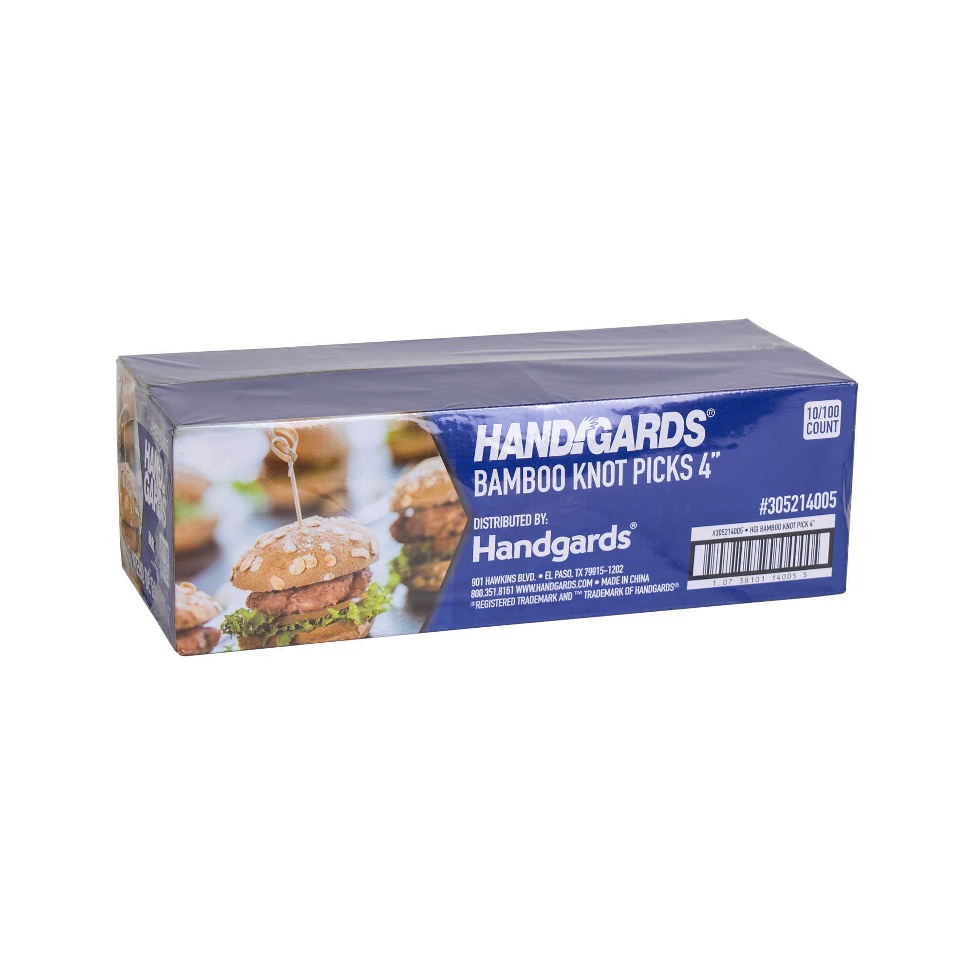 Handgards Disposable Wood Bamboo Knot Pick, 4 inch -- 1000 per case.