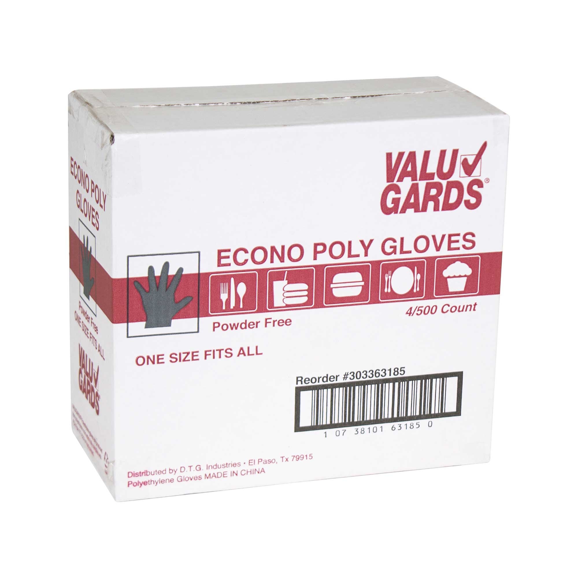 Handgards ValuGards Econo Poly Clear One Size Fits All Disposable Glove -- 2000 per case.