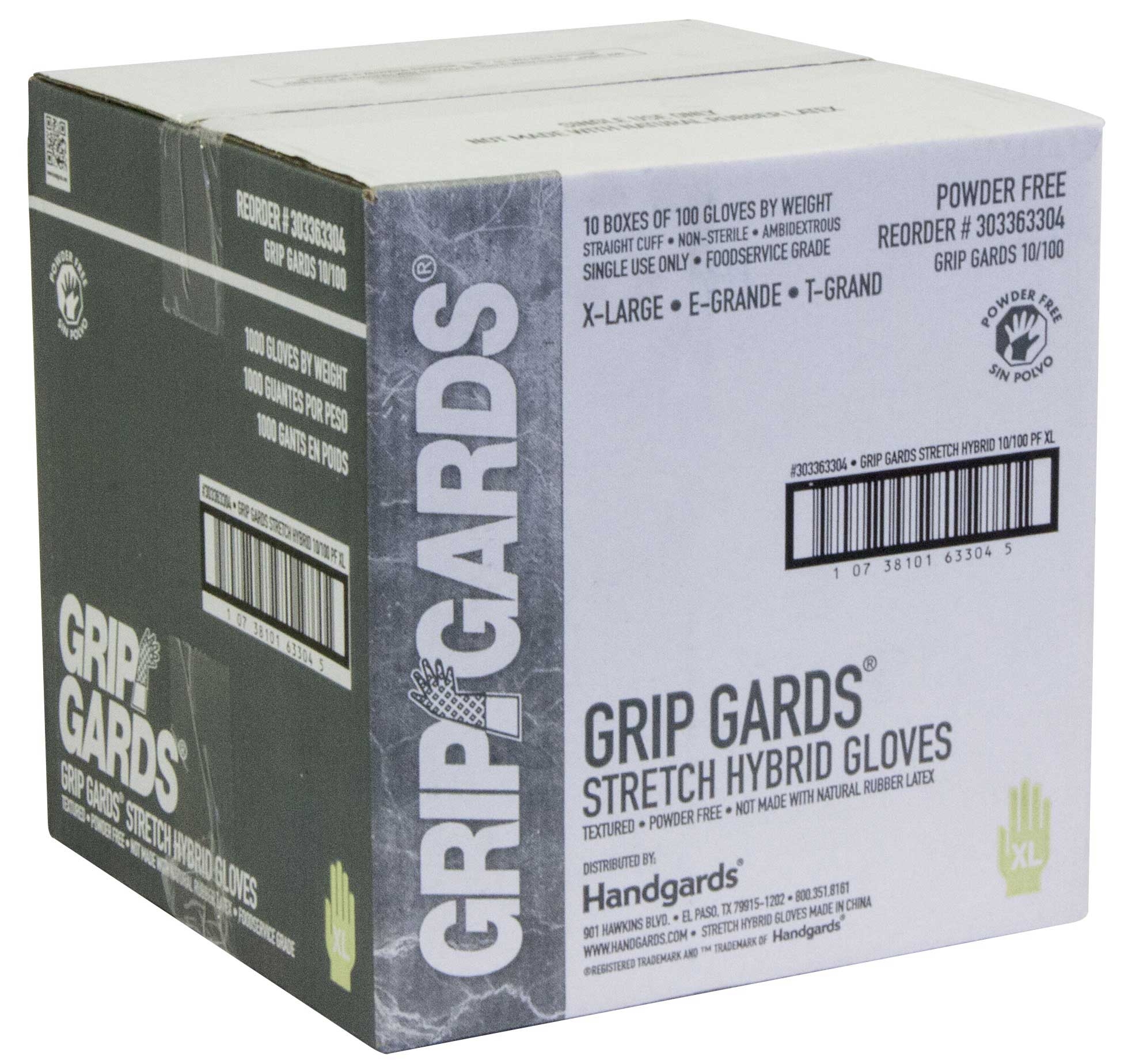 Grip Gards Clear Extra Large Stretch Hybrid Gloves, 100 count per pack -- 10 per case.