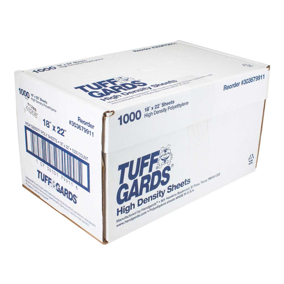 TuffGards Roll Pack High Density Food Sheet, 18 x 22 inch -- 1000 per case.