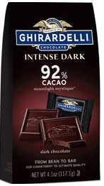 Ghirardelli 92 Percent Cacao Intense Dark Chocolate Squares, 4.1 Ounce -- 6 per case