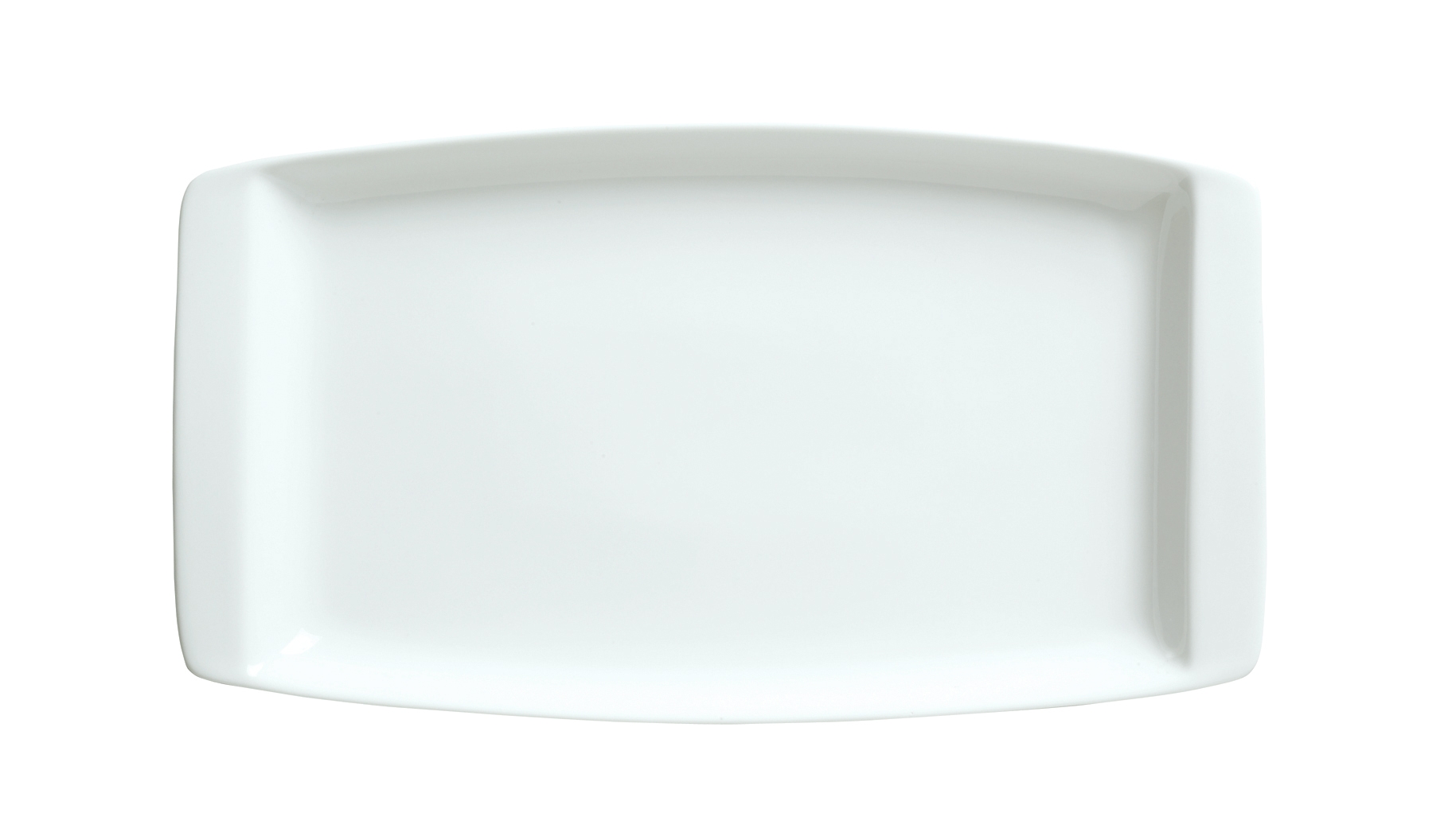 Syracuse China Chefs Selection Aluma White Handled Tray, 13.25 x 7.5 inch -- 12 per case.
