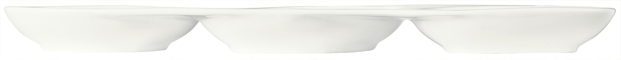 Syracuse China Slenda 3 Well Teardrop Tray -- 12 per case.