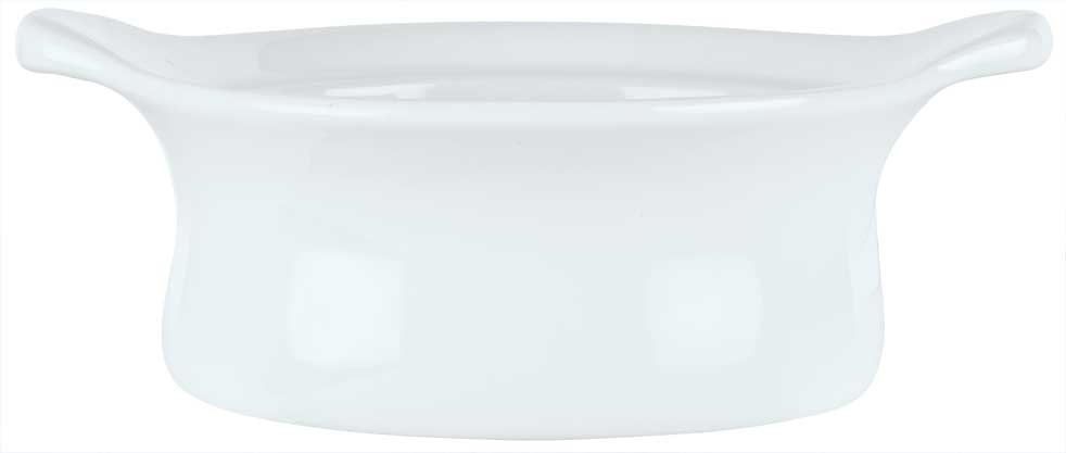 Syracuse China Chefs Selection Aluma White Small Casserole with Side Handle, 9 Ounce -- 24 per case.