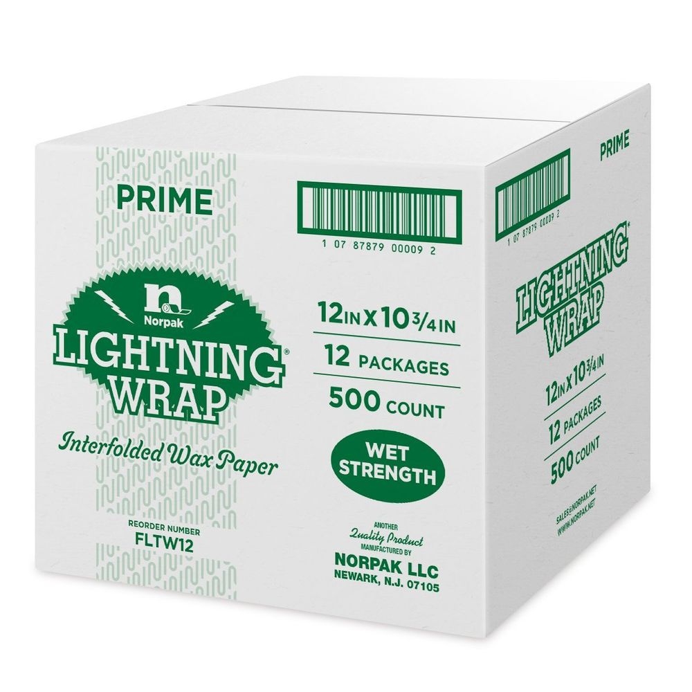 Norpak FLTW15 10.75 x 12 inch Lightning Wrap, 500 count -- 12 per case