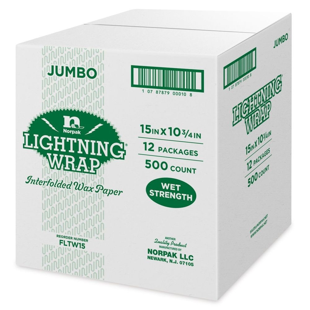 Norpak FLTW15 10.75 x 15 inch Lightning Wrap, 500 count -- 12 per case