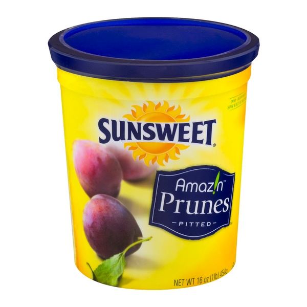 Sunsweet Premium Pitted Prunes, 16 Ounce Canister -- 6 per case.