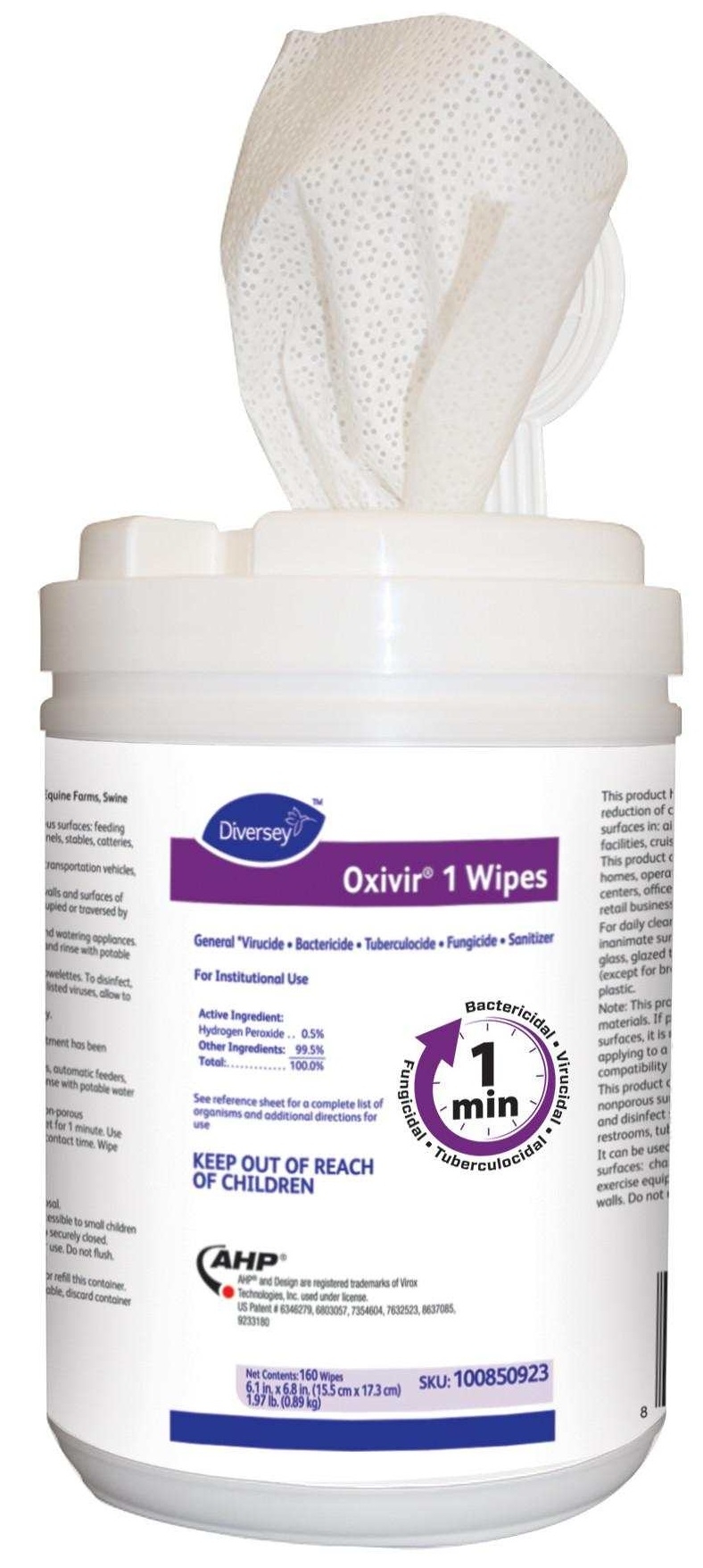 Oxivir Disinfectant Cleaner Wipes, 60 count per pack -- 12 per case