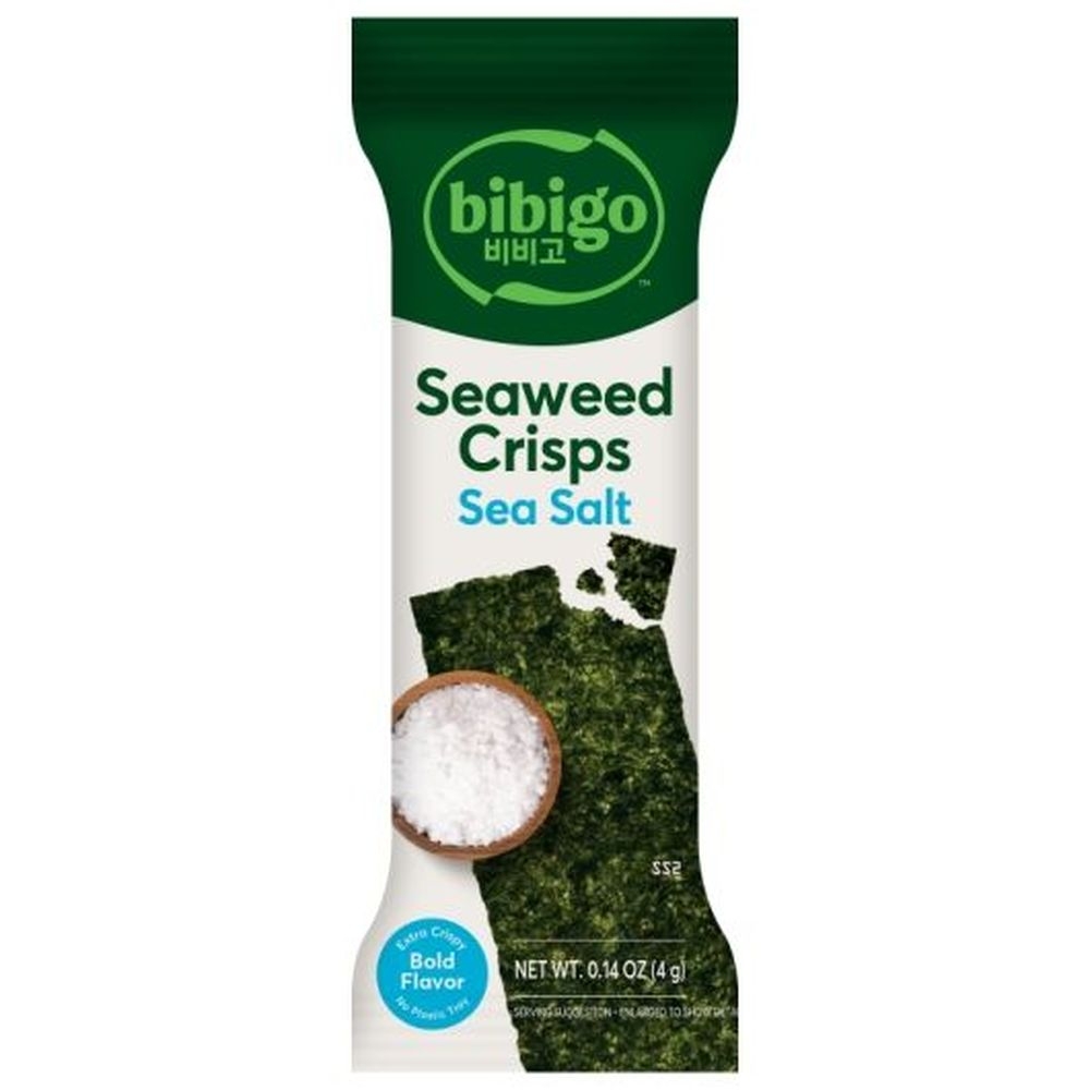 Bibigo Crispy Sea Salt Flavor Seaweed Crisps, 0.14 Ounce -- 12 per case
