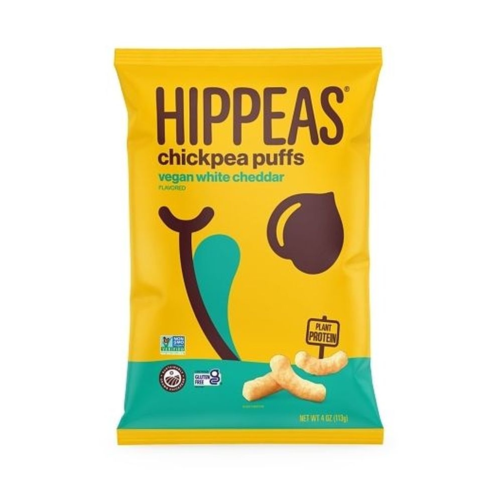Hippeas Non-Gmo Vegan White Cheddar Chickpea Puffs, 4 Ounce -- 12 per case