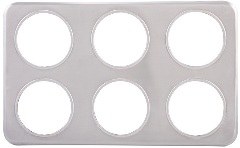 Winco Stainless Steel Six Holes Adaptor Plate, 4 3/4 inch -- 10 per case