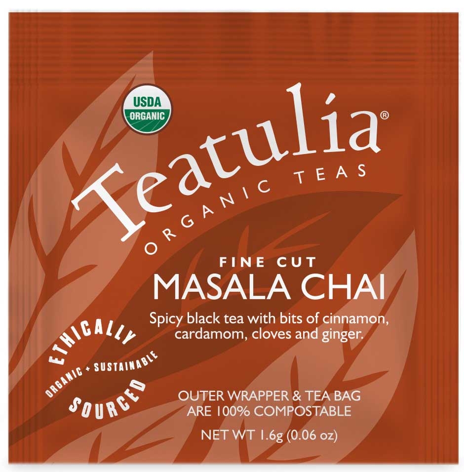 Teatulia Masala Chai Wrapped Standard Tea -- 50 per case