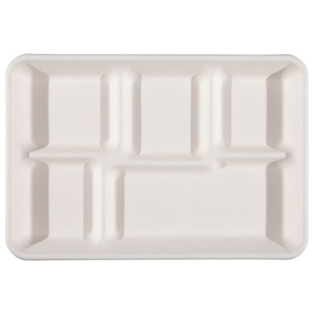 Tellus No Pfas Added 5 Compartment Tray, 50 count -- 8 per case