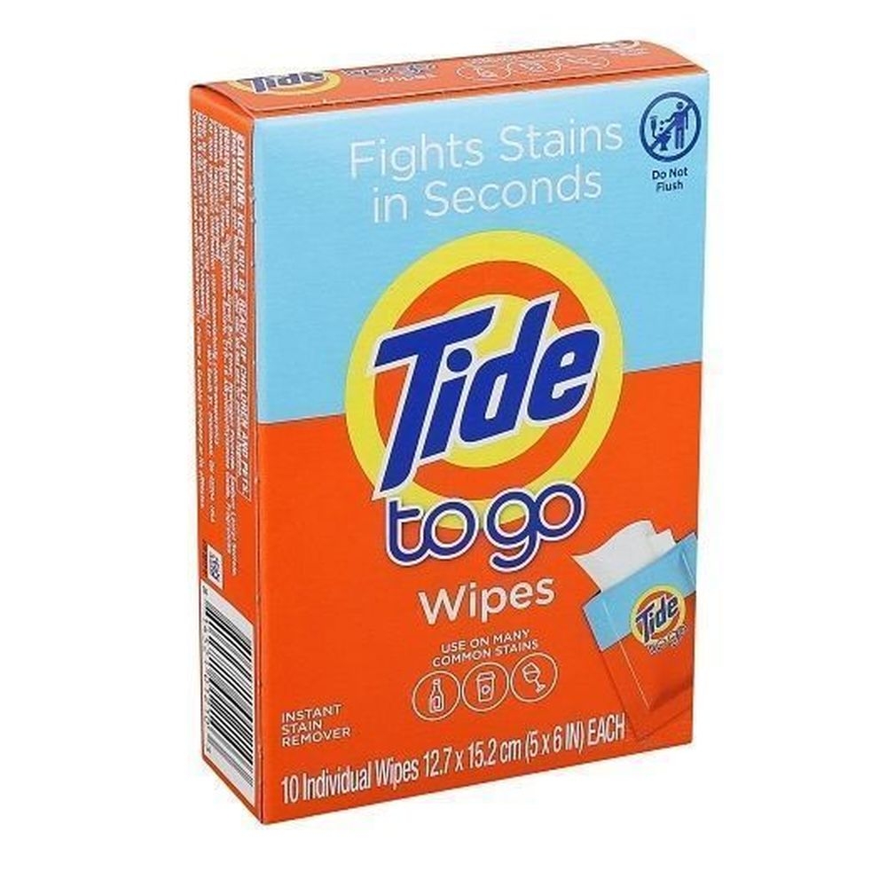Tide Stain Remover Wipes, 10 count -- 12 per case