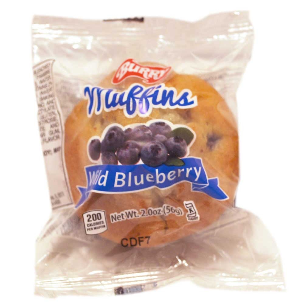 Burry Individually Wrapped Blueberry Cake Muffin, 2 Ounce -- 120 per case.