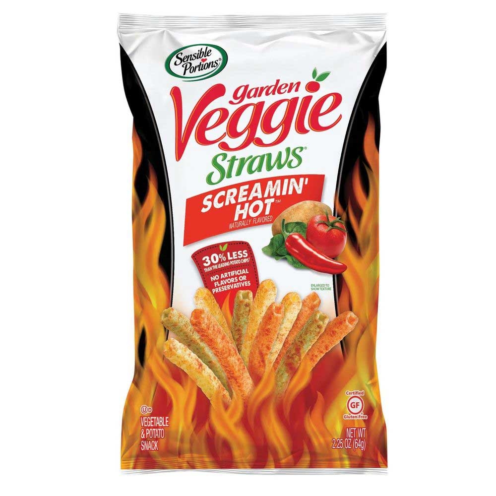 Sensible Portions Screamin Hot Veggie Straws, 2.25 Ounce -- 6 per case