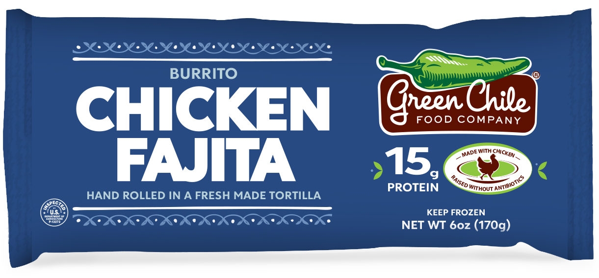 Green Chile Chicken Fajita Burrito - Bulk, 6 Ounce -- 12 per case