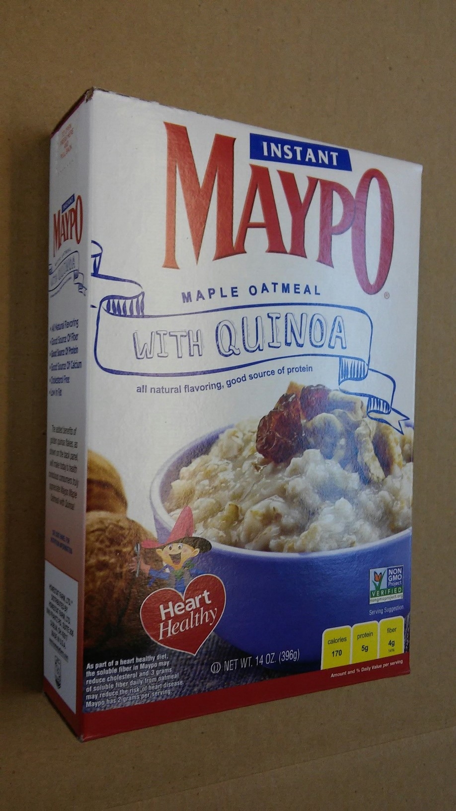 Maypo Maple Instant Oatmeal with Quinoa, 14 Ounce -- 12 per case.