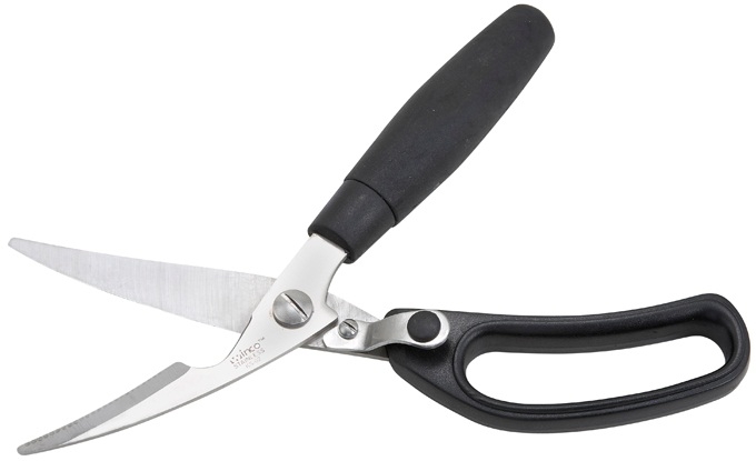 Winco Stainless Steel Poultry Shears with Soft Polypropylene Handle -- 72 per case