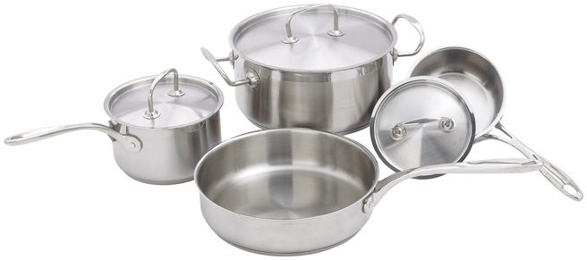 Winco Stainless Steel 7 Piece Cookware Set -- 2 set per case
