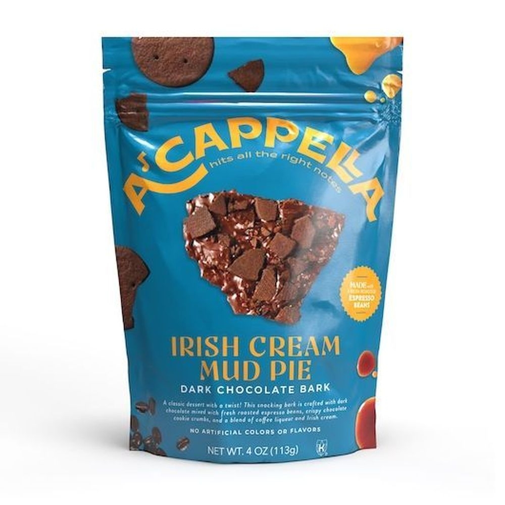Acappella Irish Cream Mud Pie Dark Chocolate Bark, 3.4 Ounce -- 6 per case