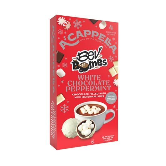 Acappella White Chocolate Peppermint Bevbombs, 5.1 Ounce Box -- 6 per case