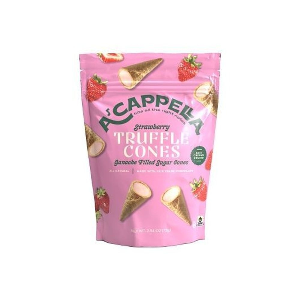Made In Nature Acappella Strawberry Truffle Cones, 2.54 Ounce -- 6 per case