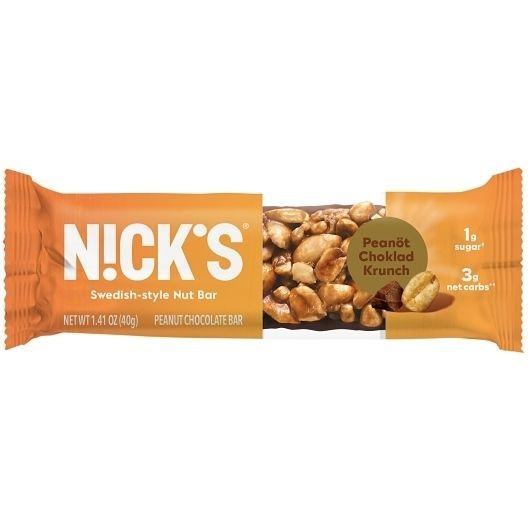 Nicks Peanut Chocolate Nut Krunch Bar, 1.41 Ounce -- 96 per case