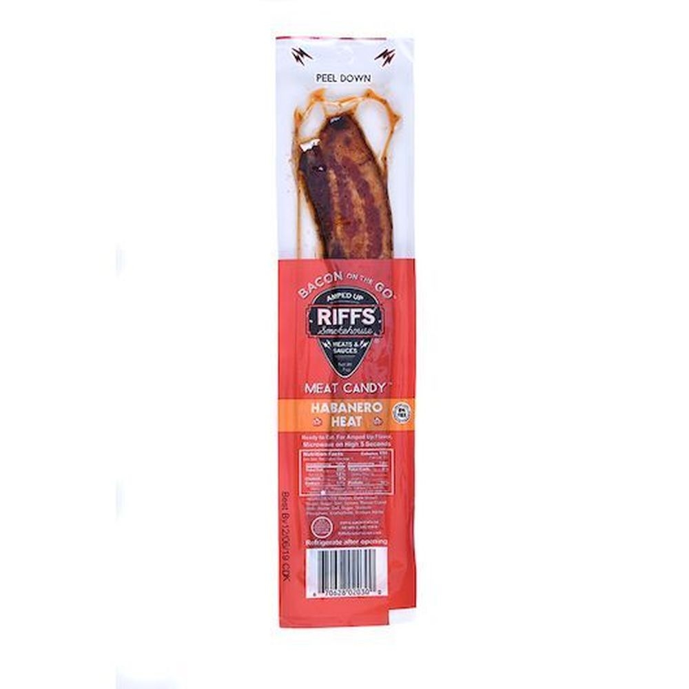 Riffs Bacon On The Go Habanero Heat Meat Candy, 0.7 Ounce -- 144 per case