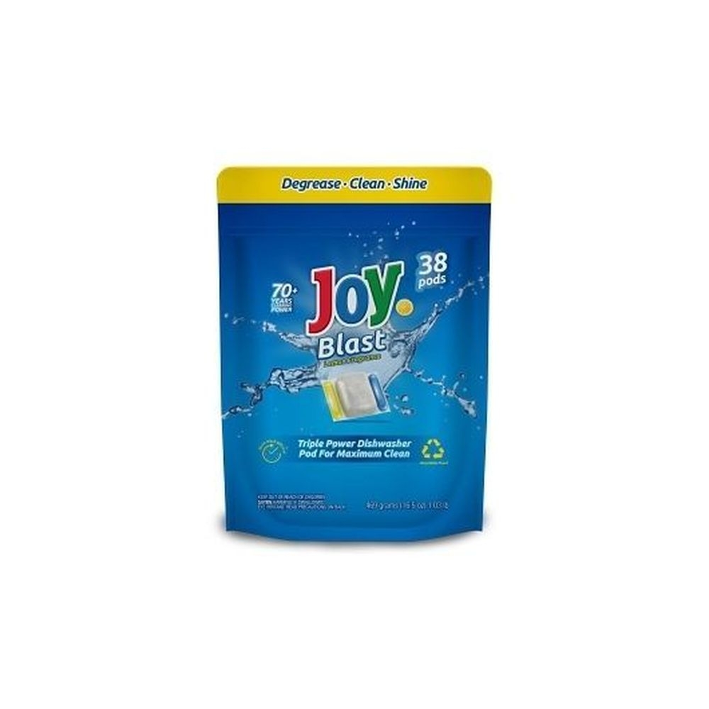 Joy Blast Lemon Fragrance 3 Chamber Dishwasher Pod, 38 count -- 8 per case