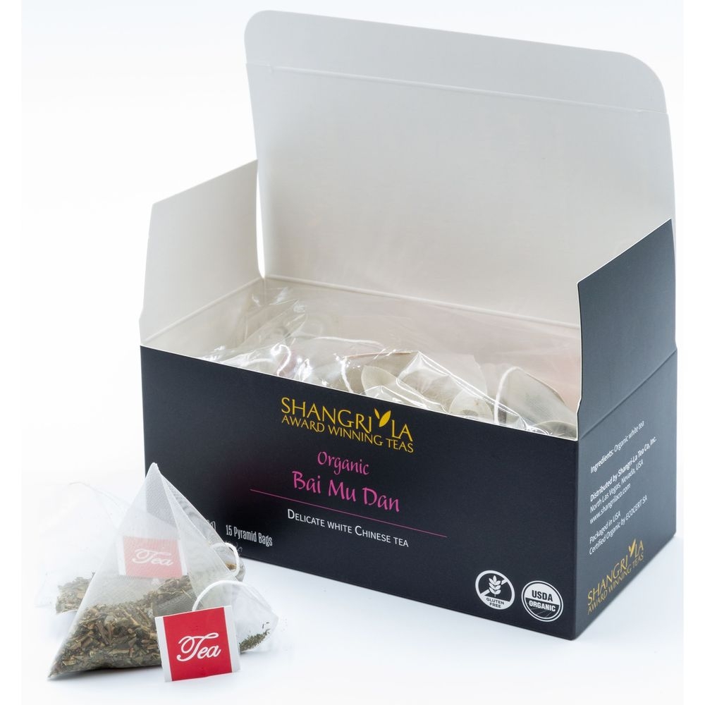 Shangri La Organic Wellness Bai Mu Dan White Tea, 15 count -- 2 per case