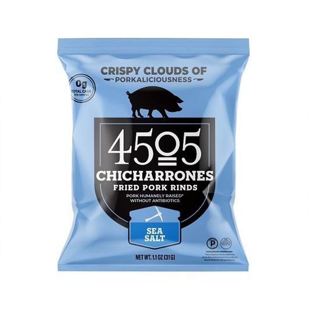 4505 Meats Sea Salt Chicharrones, 1.1 Ounce -- 12 per case
