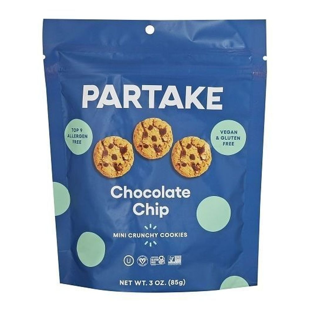 Partake Foods Chocolate Chip Crunchy Cookie, 3 Ounce -- 8 per case