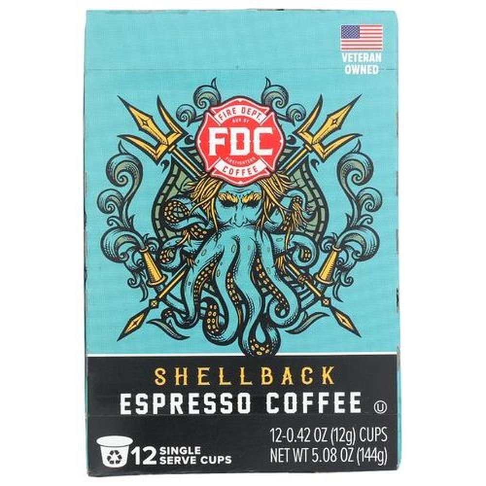 Fire Department Coffee Shell Back Espresso K cup Coffee, 12 count -- 6 per case