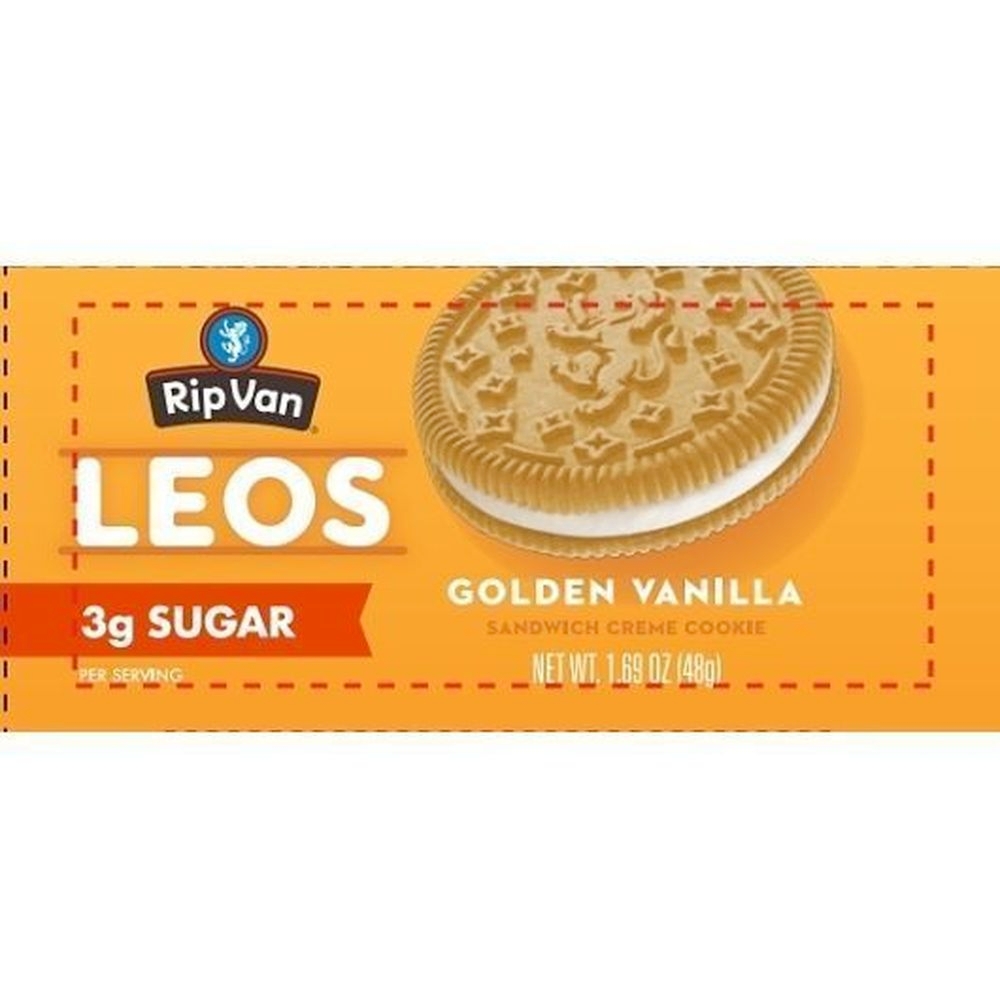 Rip Van Leos Low Sugar Golden Vanilla Sandwich Cookies, 1.69 Ounce -- 40 per case